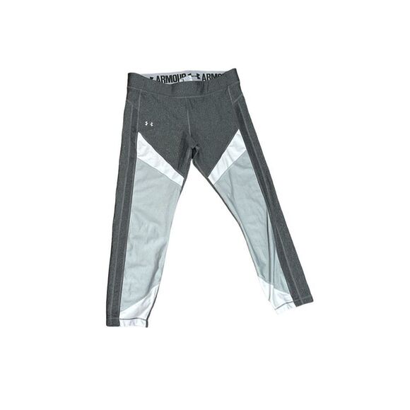 Nice UNDER ARMOUR Size large GREY COMPRESSION capri pants GOOD CONDITION - Picture 1 of 3
